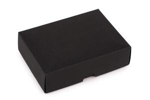 Cardboard black box isolated on a white background photo