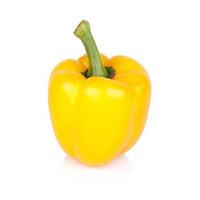 ripe yellow bell pepper on white background photo