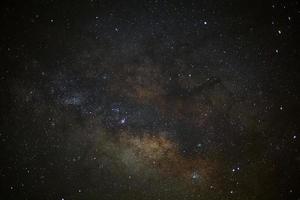 Close-up of Milky way galaxy with stars and space dust in the universe, Long exposure photograph, with grain. photo