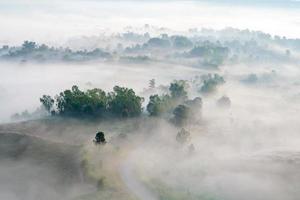 misty morning sunrise in mountain at Khao-kho Phetchabun,Thailand photo