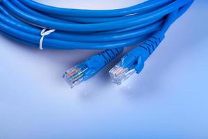 Blue Network Cable with molded RJ45 plug photo