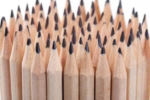 Group of sharpen and un-sharp pencils photo