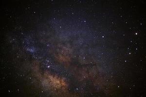 Close-up of Milky way galaxy with stars and space dust in the universe, Long exposure photograph, with grain. photo