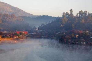 Morning sunrise in Rak Thai village, Mae Hong Son, Thailand photo