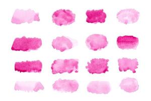 Abstract pink watercolor on white background.The color splashing on the paper.It is a hand drawn. photo