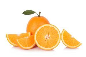 Slice of fresh orange isolated on white background photo