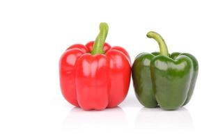 Red and green sweet pepper isolated on a white background photo