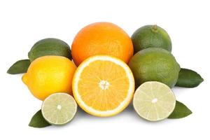 Mix of fresh citrus fruits photo