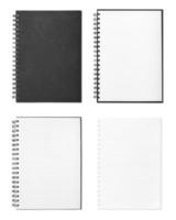 Blank notebook or notepad with line paper on wood background photo