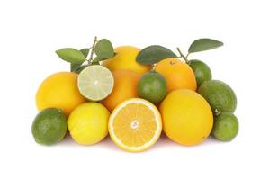 Mix of fresh citrus fruits photo