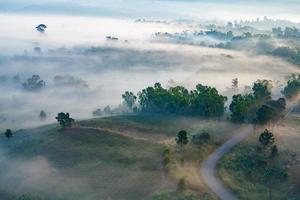 misty morning sunrise in mountain at Khao-kho Phetchabun,Thailand photo