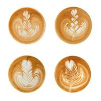 latte art shapes on white background photo