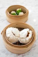 Char Siu Bao - Chinese steamed bun filled with bbq pork photo