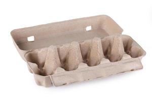 eggs in an egg carton on a white background photo