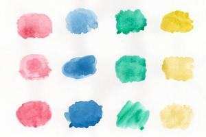 Abstract watercolor on white background.The color splashing on the paper.It is a hand drawn. photo