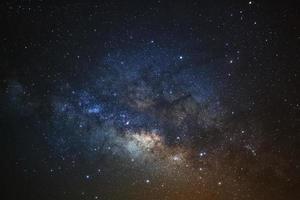 Close-up of Milky way galaxy with stars and space dust in the universe, Long exposure photograph, with grain. photo