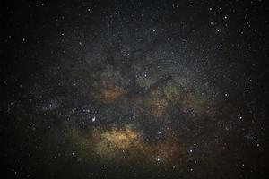 Close-up milky way galaxy with stars and space dust in the universe, Long exposure photograph, with grain. photo