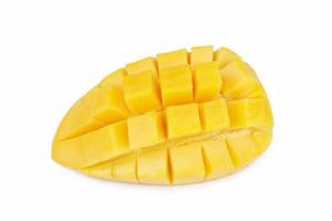 Yellow mango fruit on white background photo