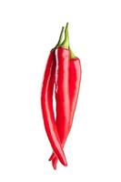 red chili or chilli cayenne pepper isolated on white background photo