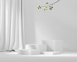 3D rendering abstract white platform podium product presentation backdrop photo