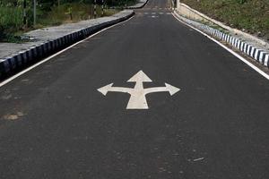 Multiple Roads Sign on National Highway 218, Vijayapura. photo