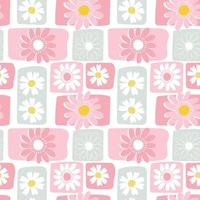 Daisy dream pattern with beautiful pastel color, trendy floral seamless pattern vector