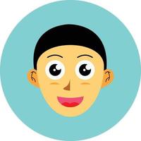 Face or head of a boy with smile expression flat vector illustration for design element