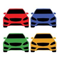 diseño de vector de conjunto de colores de icono de coche