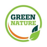 circle green nature logo vector design