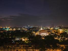 Bangkok Cityscape  view from golden mount at wat saket temple Thailand.The landmark travel destination of bangkok city thailand photo