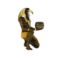 Colored illustration of the Ancient Egyptian diety, Thoth png