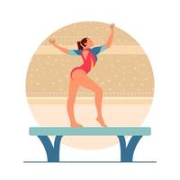 Gymnast on Balance Barrier Concept vector