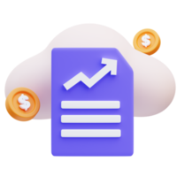 3d-rendering der symbolillustration der marketing-wolkenanalyse png