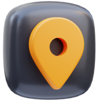 3d rendering of location pin game icon illustration png