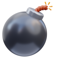 Representación de ilustración de icono de juego de bomba redonda 3d png