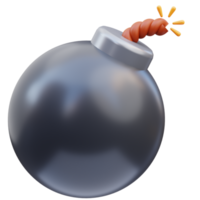 Rendu d'illustration d'icône de jeu de bombe ronde 3d png