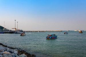 Ferry boat go to Bali Hai pier Pattaya bay in the evening. on January 19, 2019 photo