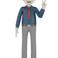 empresário isolado 3D com camisa azul png