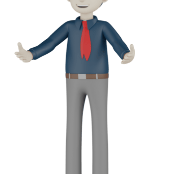 empresário isolado 3D com camisa azul png