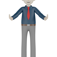 3d hombre de negocios aislado con camisa azul png