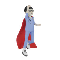 3d médico aislado con una túnica roja png