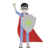 Docteur isolé 3d avec une robe rouge png