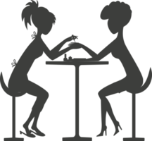 Silhouettes of a girl women do manicure, PNG, nail salon, paints nails, treatment of nails, master of manicure. Black silhouette. png