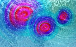 Flow of water is pouring on rippled water surface. Abstract background. with color gradient Copy space for your design photo