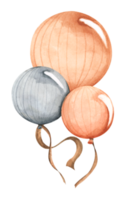 luft ballonger. vattenfärg illustration för vykort, inbjudan, baner. png