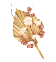 Ramos de marco floral acuarela de hojas de otoño. png