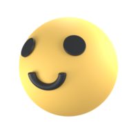 Smile Ball 3D rendering isolated on transparent background. Ui UX icon design web and app trend png