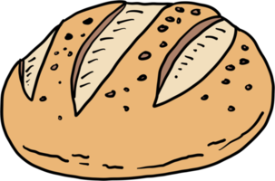 doodle desenho de esboço à mão livre de pão. png