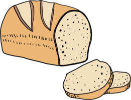 Doodle dibujo a mano alzada de pan. png