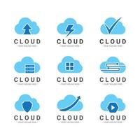 conjunto de logotipos de elementos de nube vector